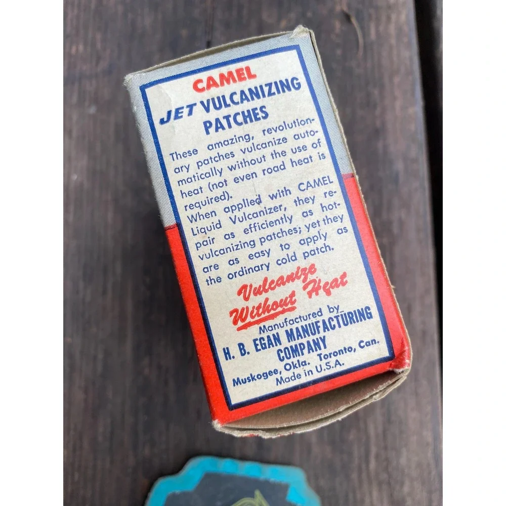 Vintage NOS 1940s-1950s Camel No. 401 Jet Vulcanizing Patches/tire patchesDispla
